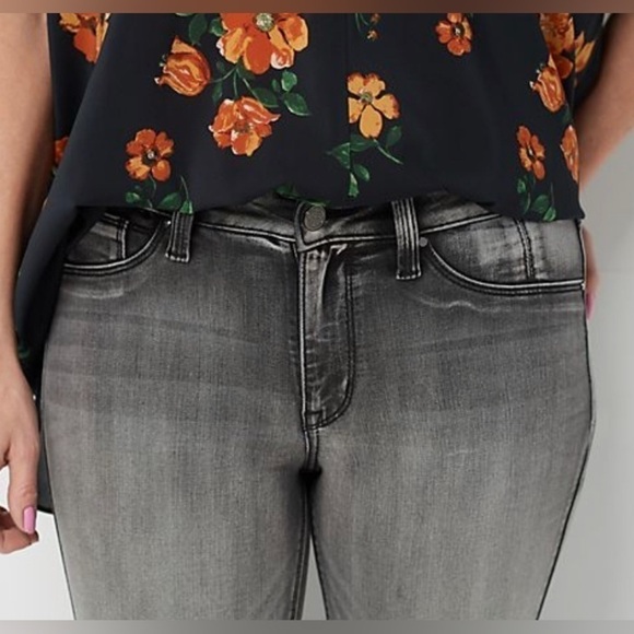 Laurie Felt Petite Silky Denim Colored Zip Fly Skinny Jeans Gray XLP - Picture 4 of 11